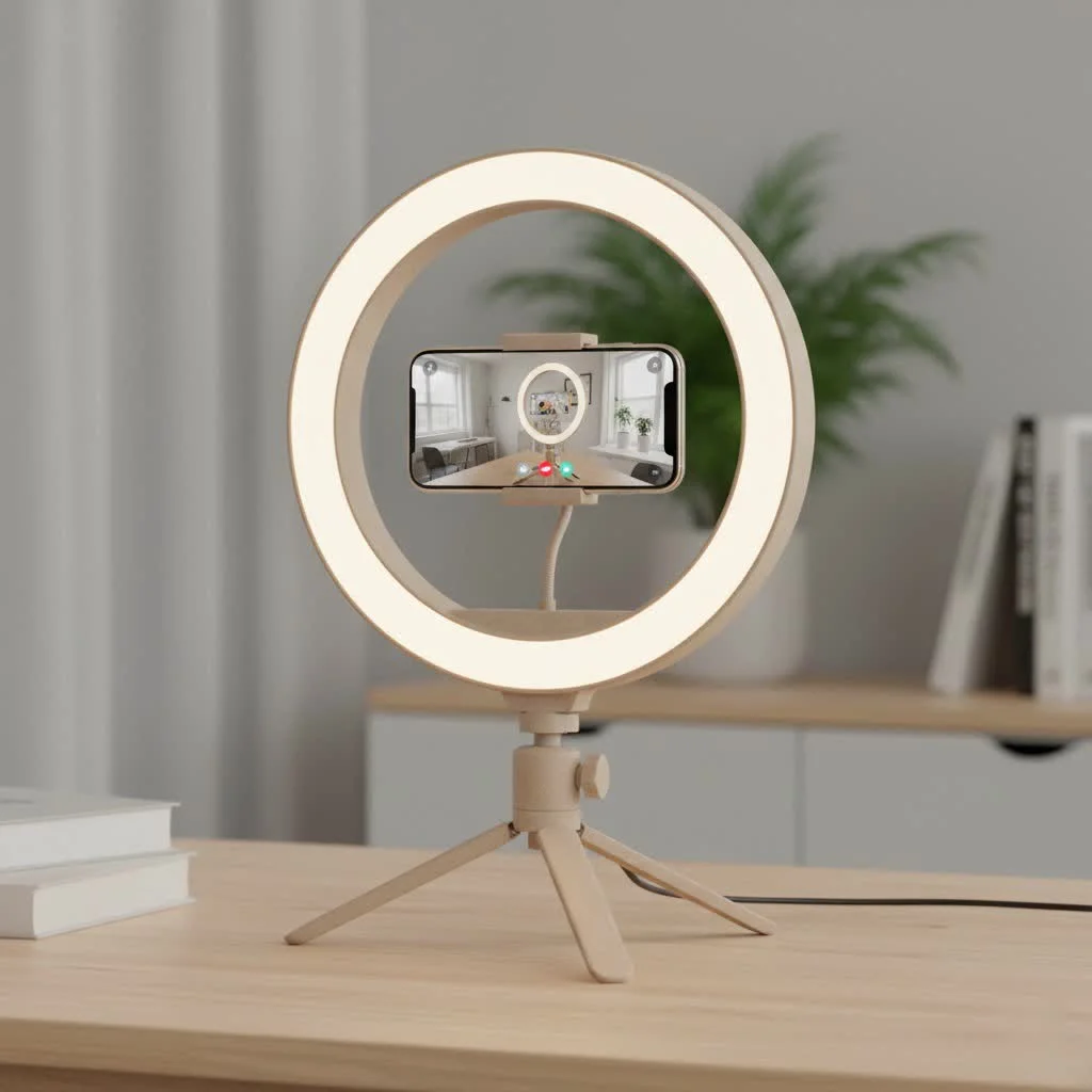 Person using a ring light for content creation