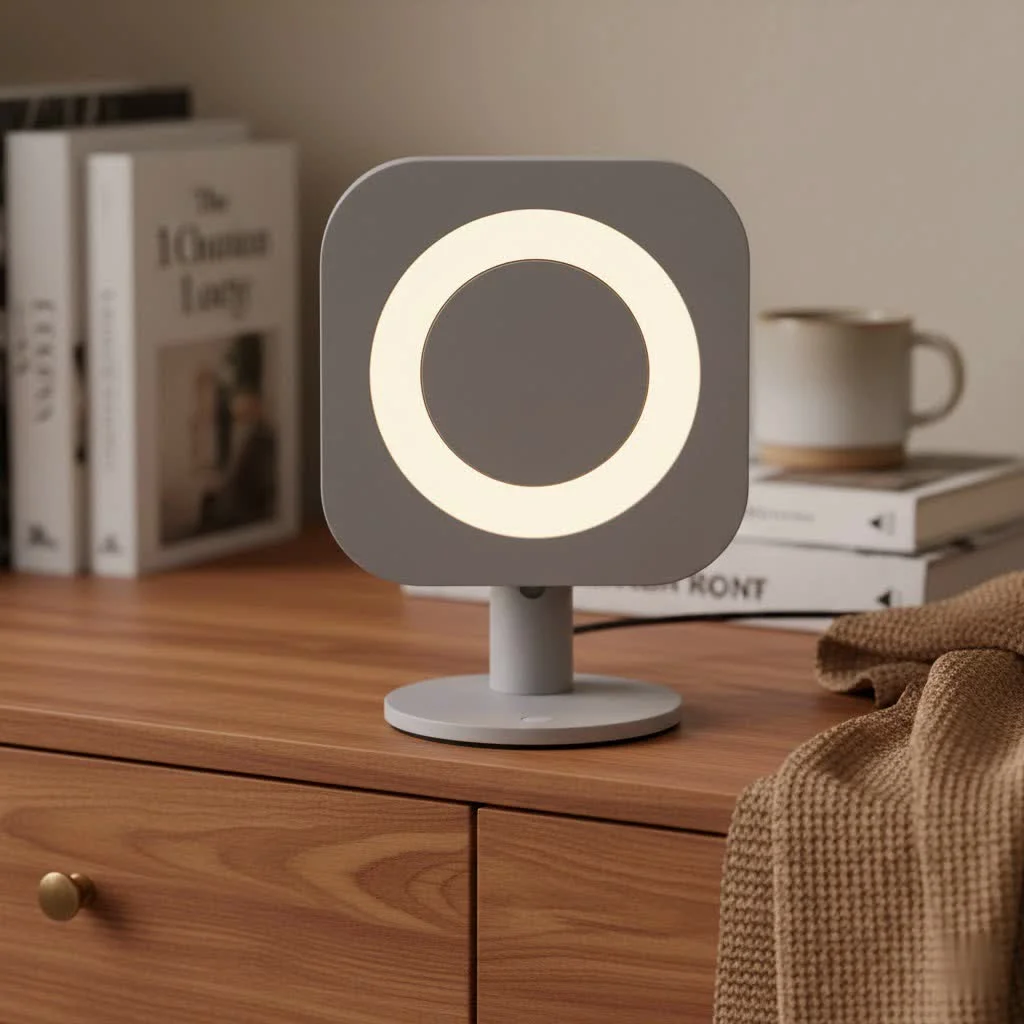 Person using a ring of light for a video call