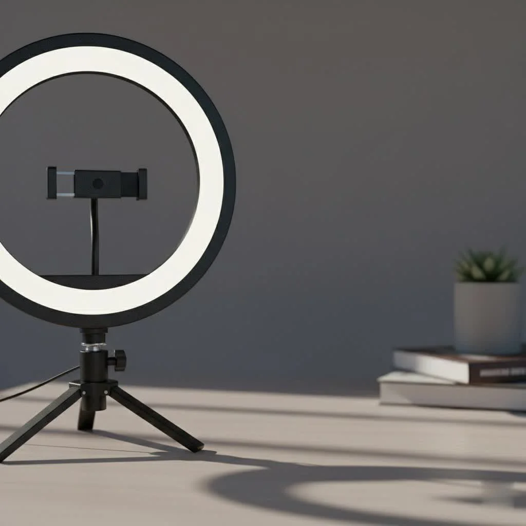Person using a ring light for content creation