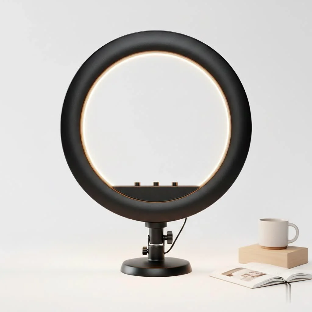 Ring doorbell with integrated light illuminating a front porch at night